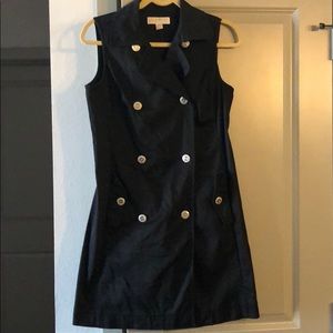 Michael Kors black sleeveless button up wrap dress